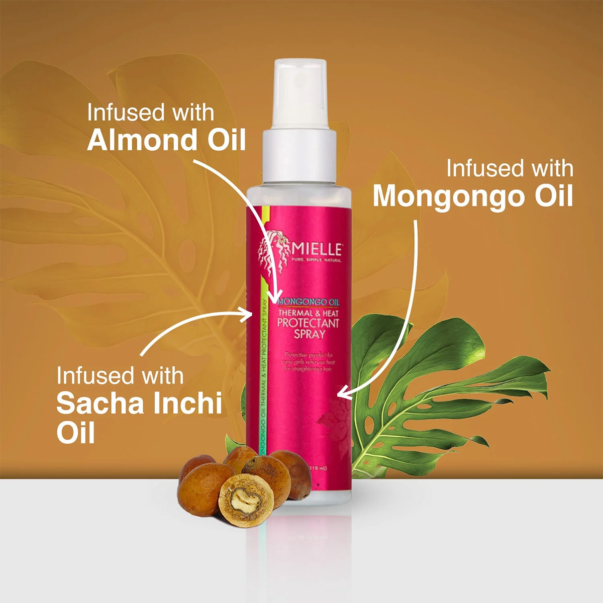 MIELLE - Mongongo Oil Thermal & Heat Protectant Spray Fantastic Look Albania Tirana